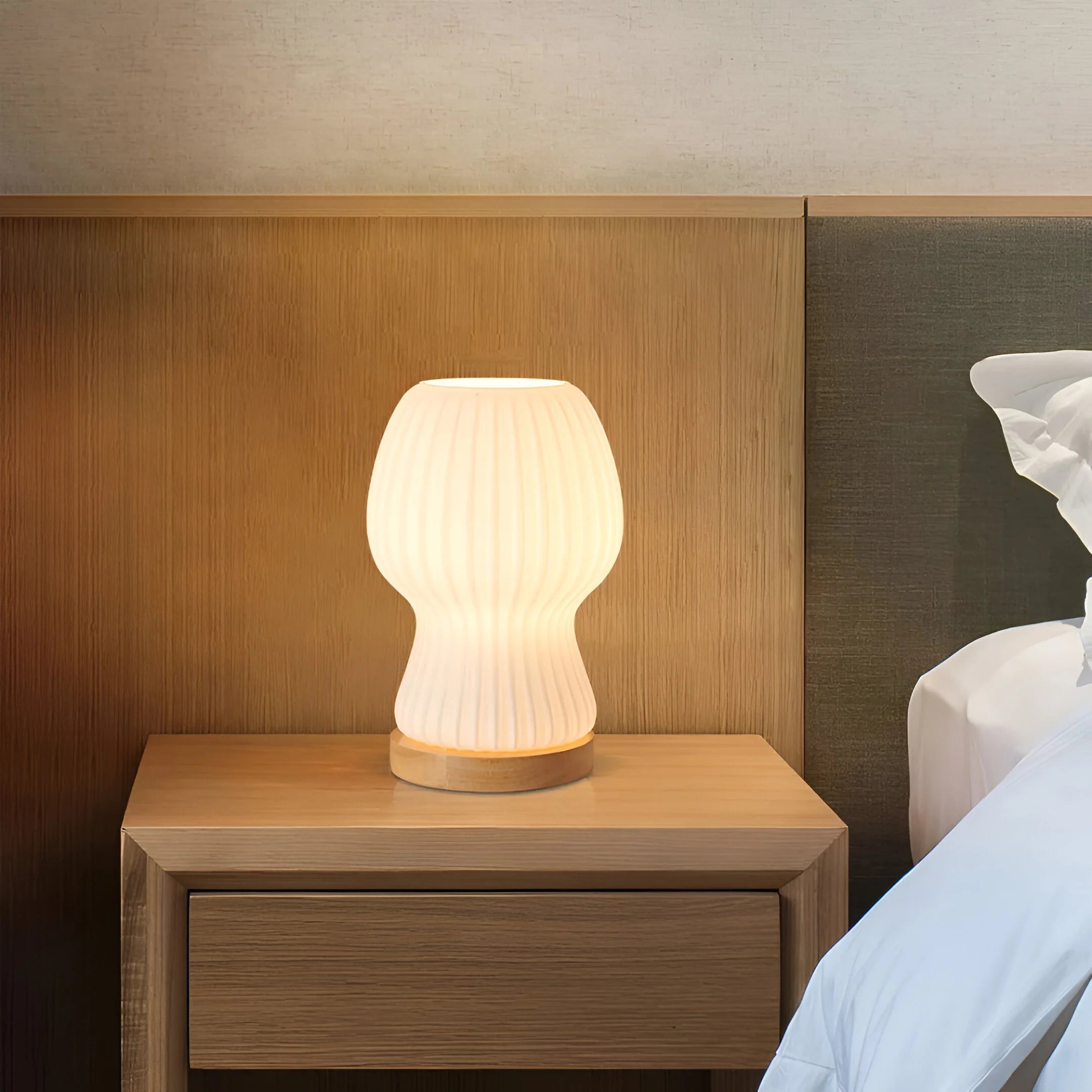 GlowFold – Pleated Glass Table Lamp