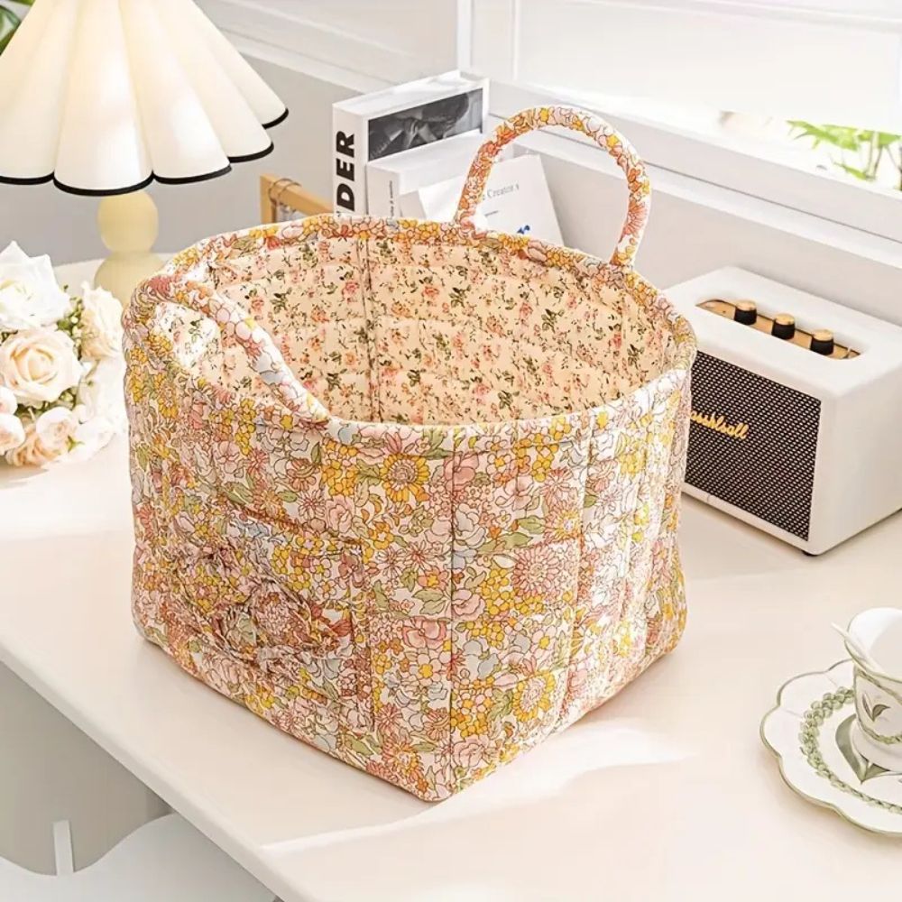 BowLift | Floral Canvas Storage Basket for Home Organization