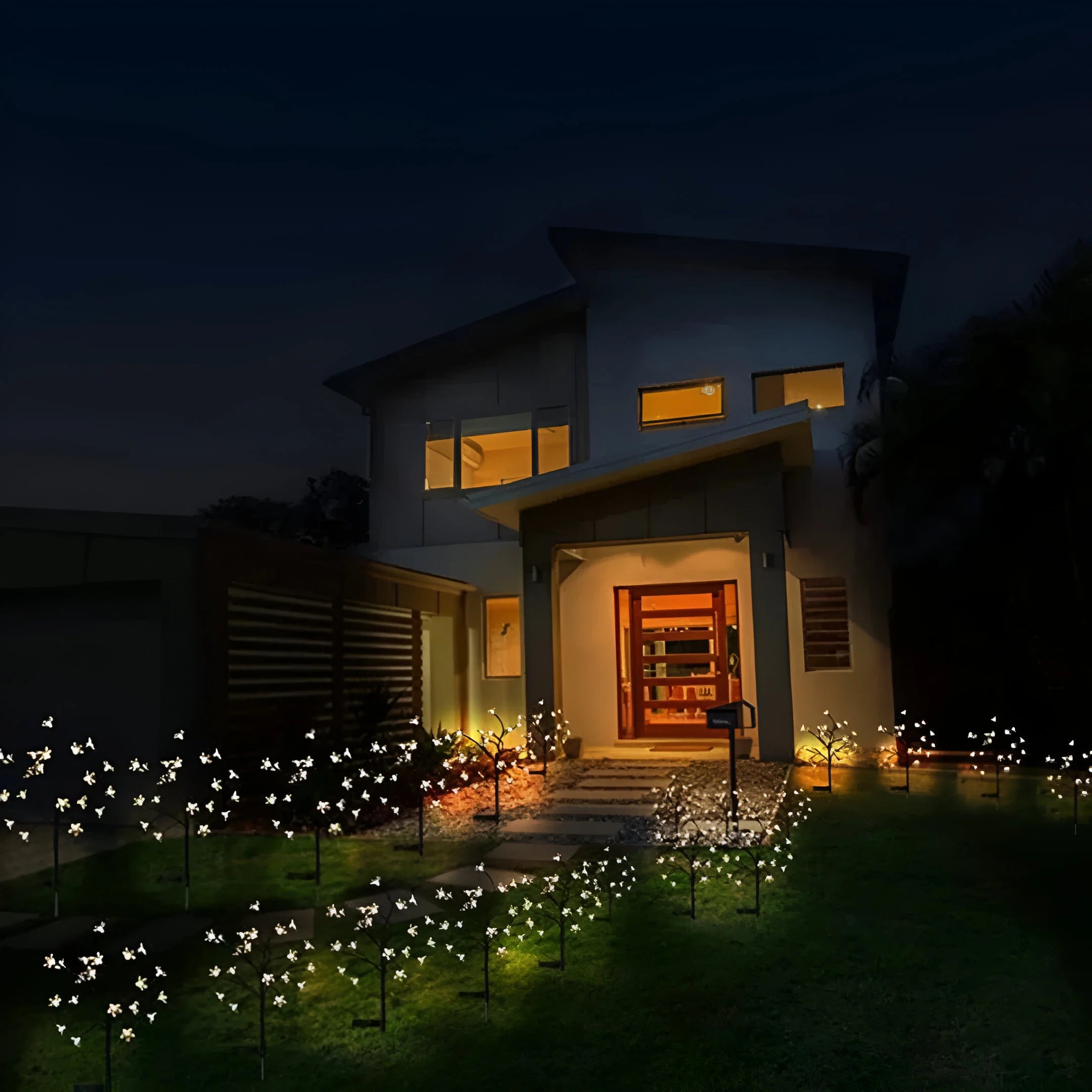 GlowBloom – Solar Powered Peach Blossom Garden Lights
