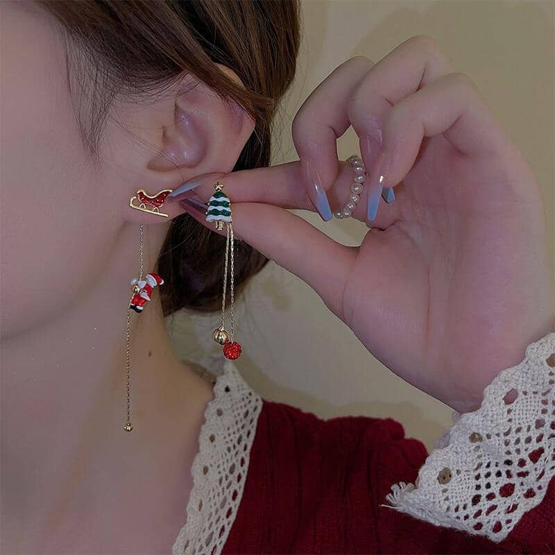 BowLift | Asymmetric Santa Earrings