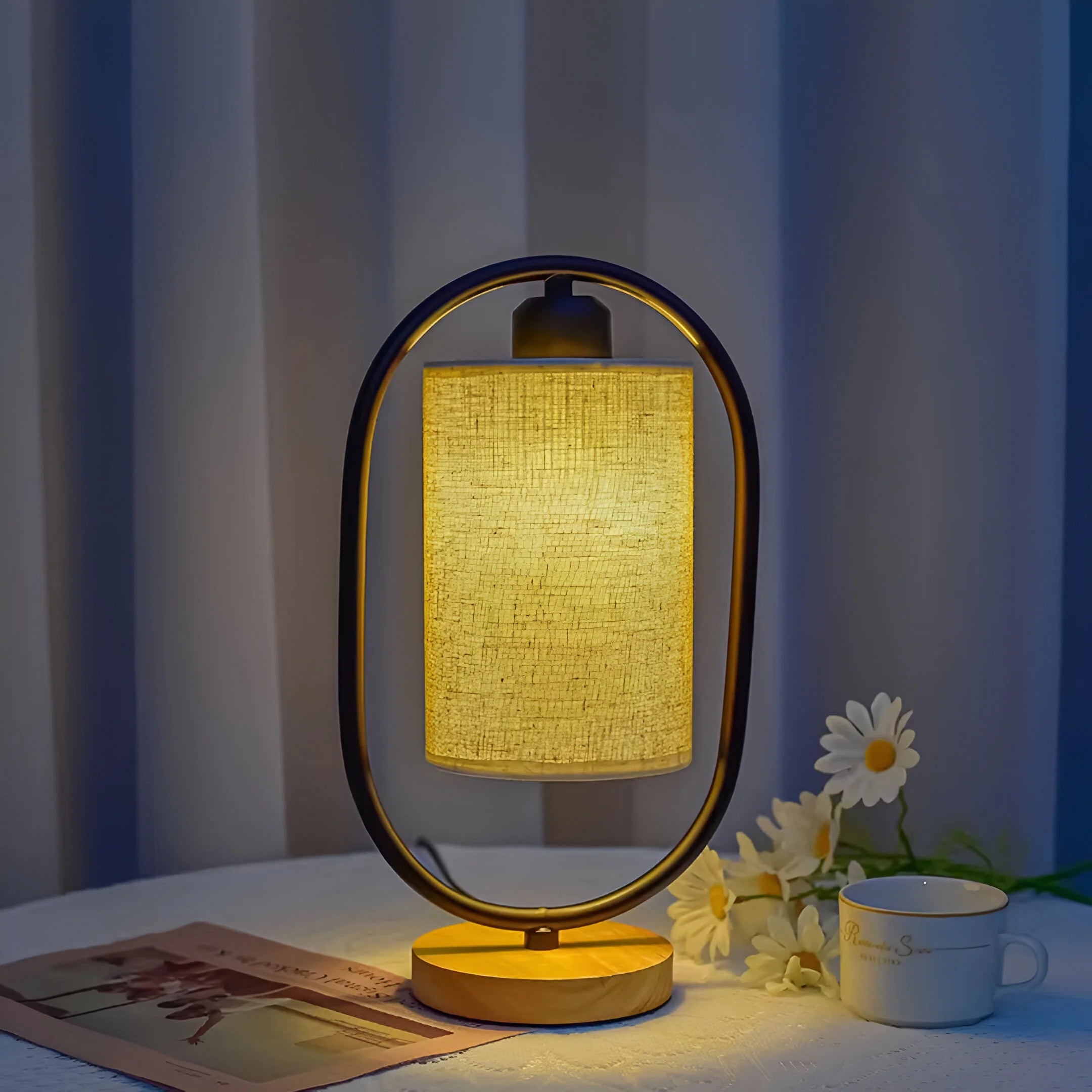 VintageGlow – Wooden LED Table Lamp