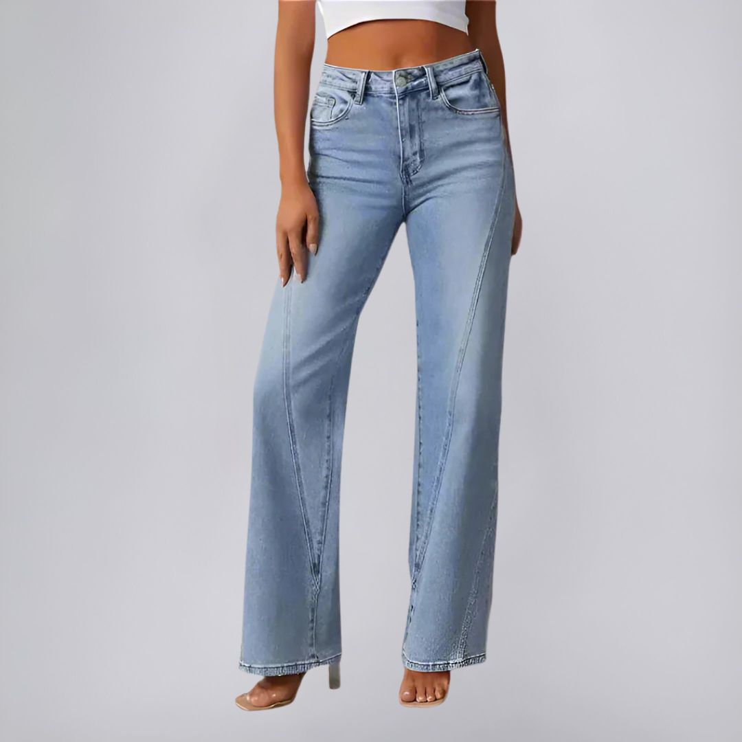 Wide-Leg Denim Jeans with Relaxed Modern Fit