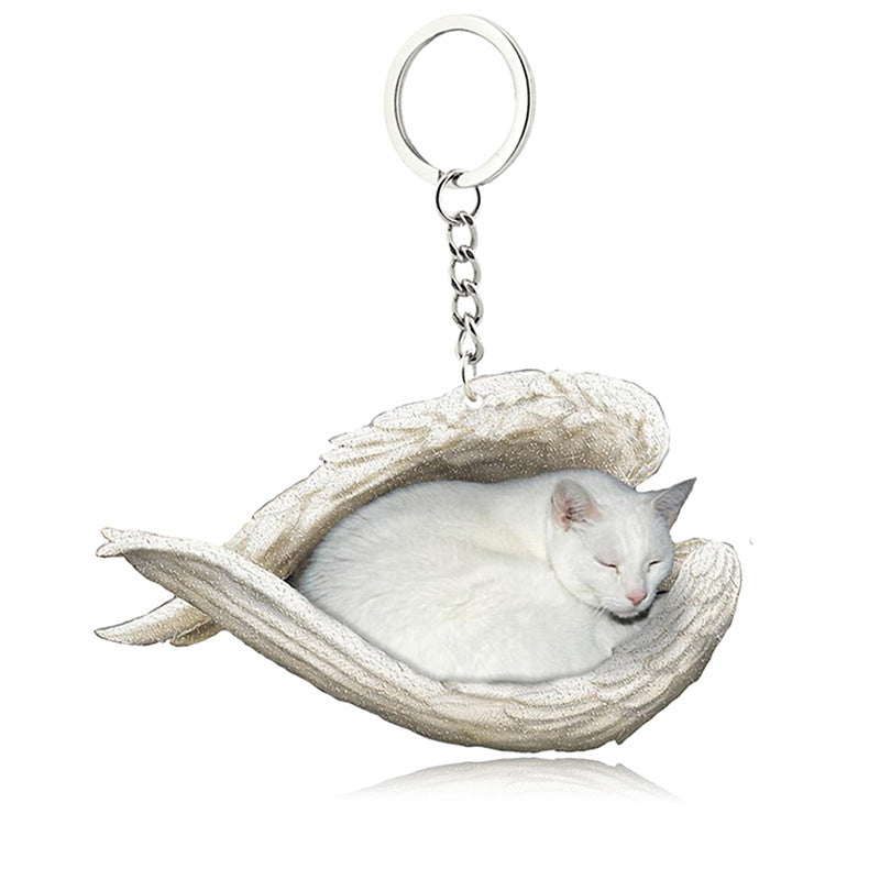 BowLift | Acrylic Cat Angel Keychain