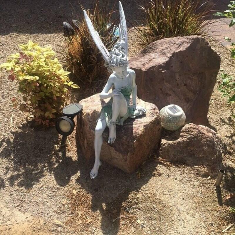 BowLift | Sitting Elf Sculpture | Garden Decor