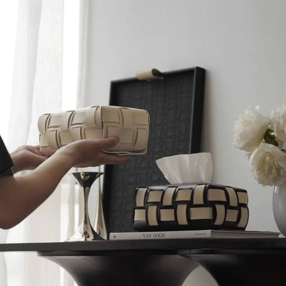 BowLift | Braided Vegan Leather Tissue Holder