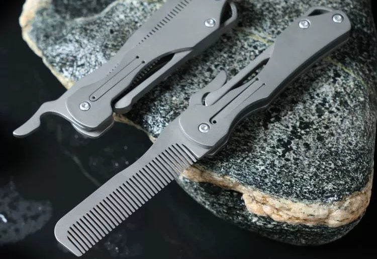 BowLift | Pure Titanium Folding Comb - Anti-Static Travel Massage Comb