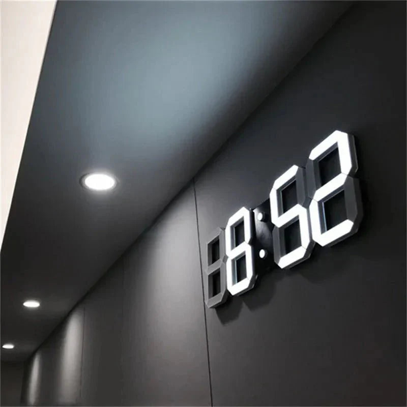 BowLift | LumiSync 3D LED Wall Clock – Modern Digital Clock with Dimmer Lighting