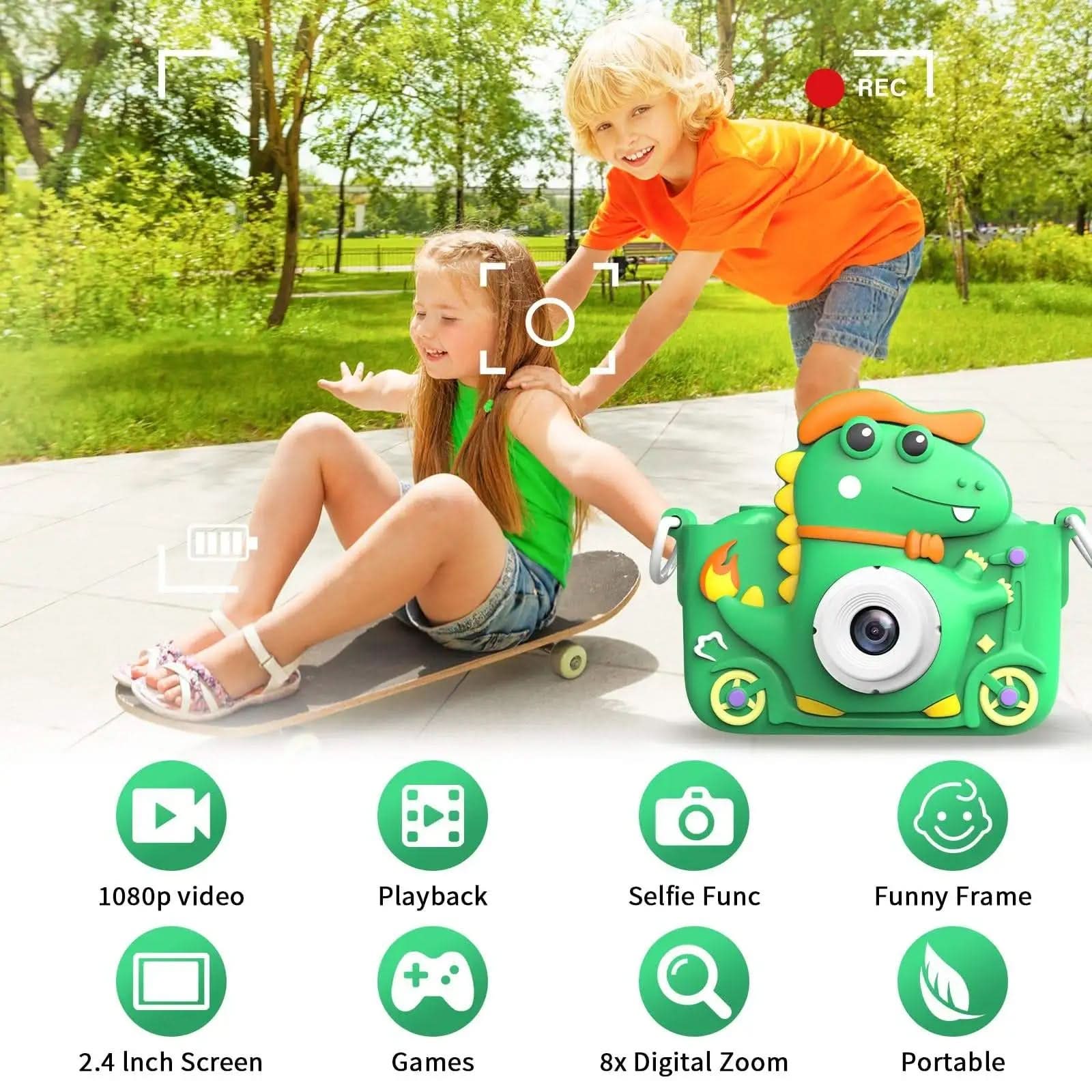 BowLift | Dinosaur camera for kids with 1080p HD