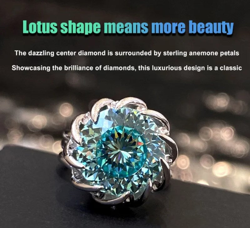 BowLift | 6 Carat Paraiba Blue-green Lotus Diamond Ring