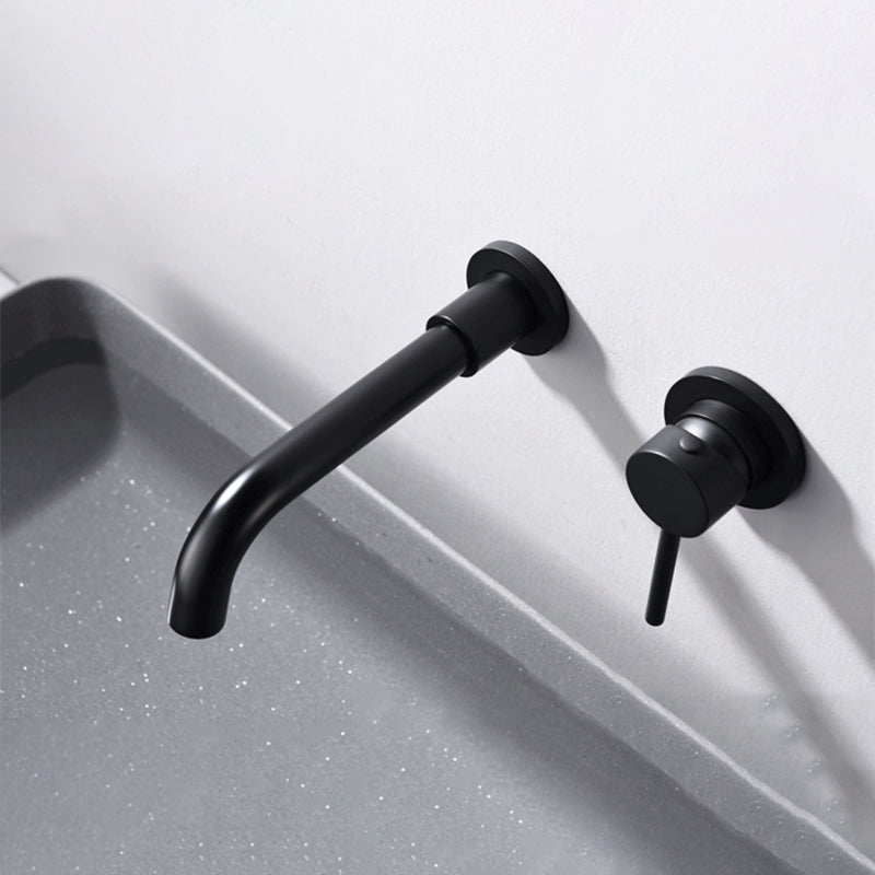 BowLift | Round Single Handle Bathroom Faucet 2-Hole Wall Mounted Bathroom Faucet with Swivel Head