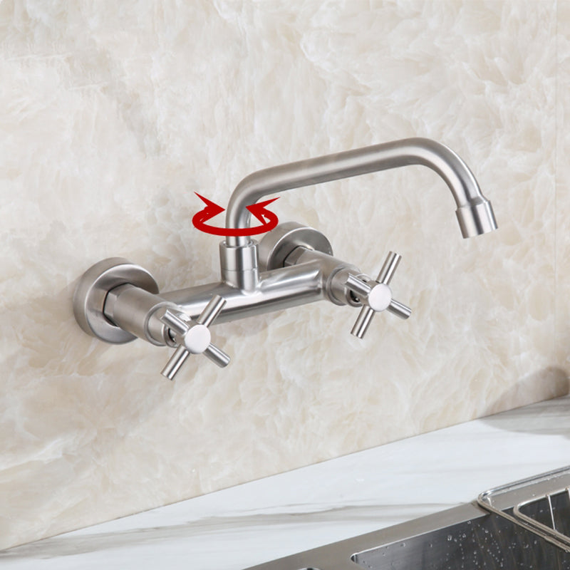 BowLift | Round 2-Handle Bathroom Faucet Single Hole Wall Mounted Bathroom Faucet