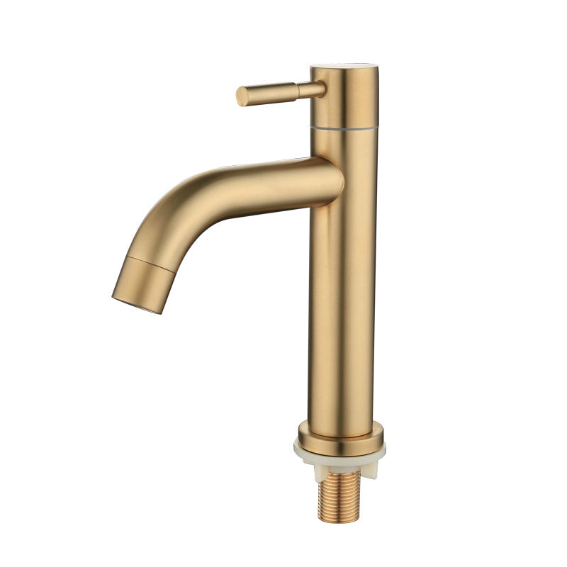 BowLift | Round Single Handle Bathroom Faucet Single Hole Sink Faucet in Brushed Gold