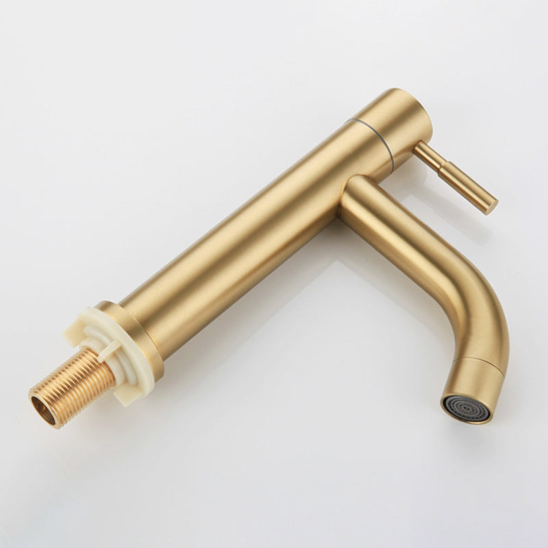 BowLift | Round Single Handle Bathroom Faucet Single Hole Sink Faucet in Brushed Gold