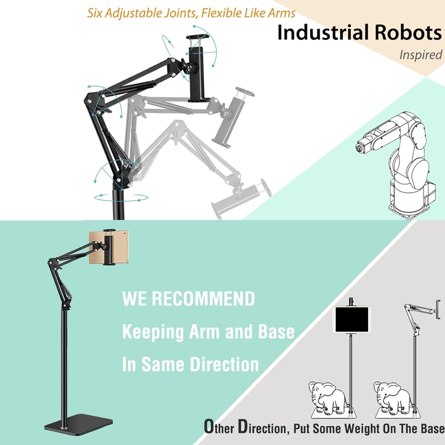 BowLift | Adjustable 360° Phone and Tablet Floor Stand – Movira