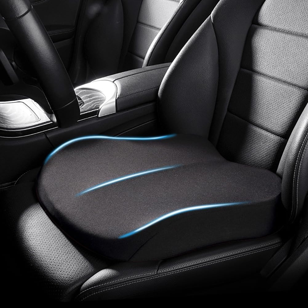 BowLift | Car Cushion RaiseSit – Ergonomic Seat Booster Cushion with Memory Foam