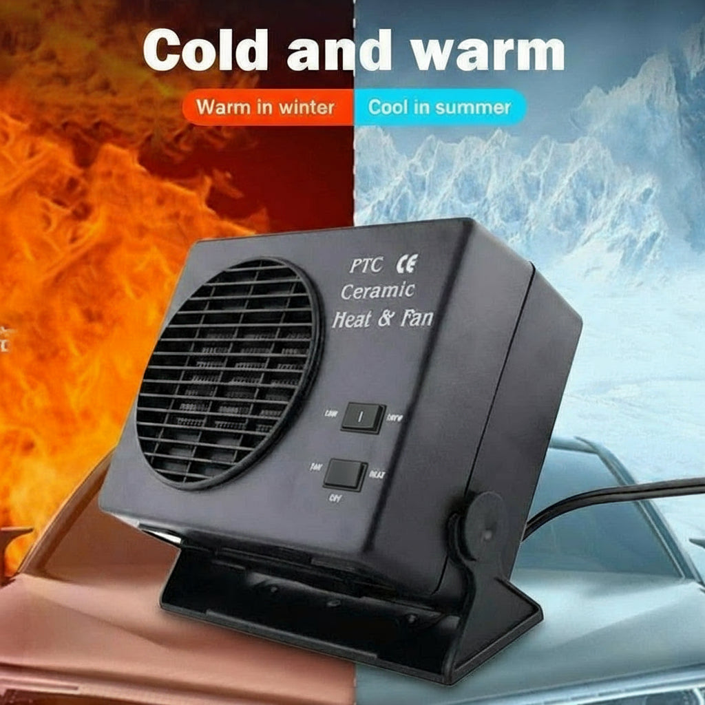 BowLift | 12V Ceramic Car Heater | 150W-300W Portable Fan with Automatic Thermostat for Winter Use in Vehicles