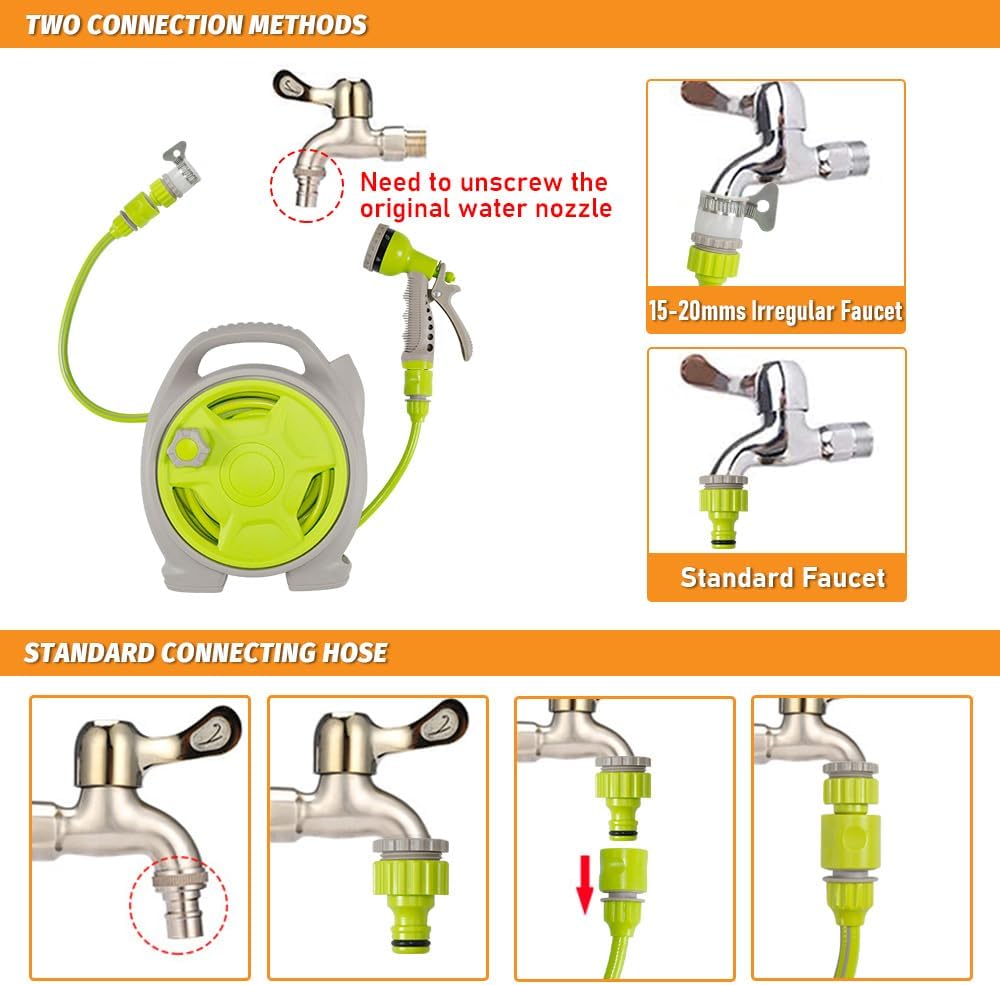 BowLift | Compact Garden Hose Reel Set with 15m Pipe – Corvina