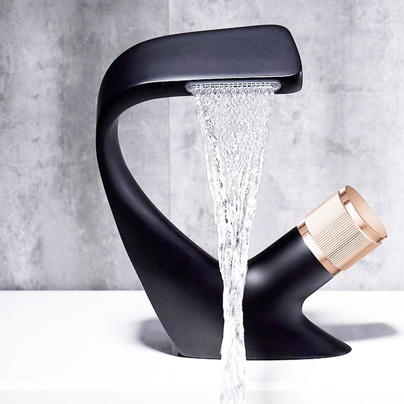 BowLift | Contemporary Container Copper Brass Knob Handle Low Arch Container Faucet