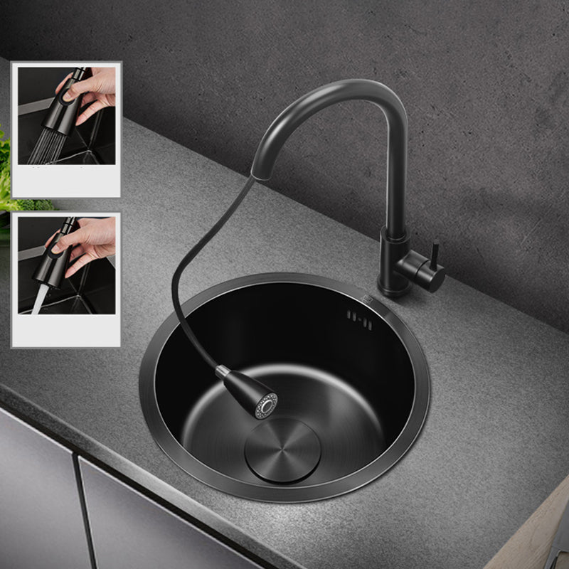 BowLift | Classic Round Wash Basin Stainless Steel Built-in Basin Non-slip Round Basin for the Kitchen
