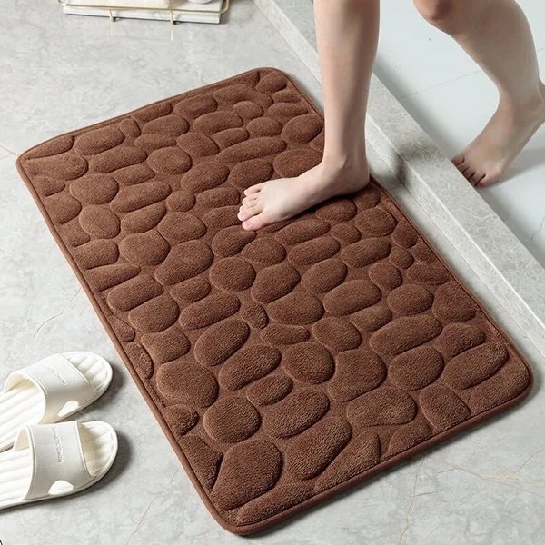 BowLift | Cobblestone Embossed Bathroom Bath Mat