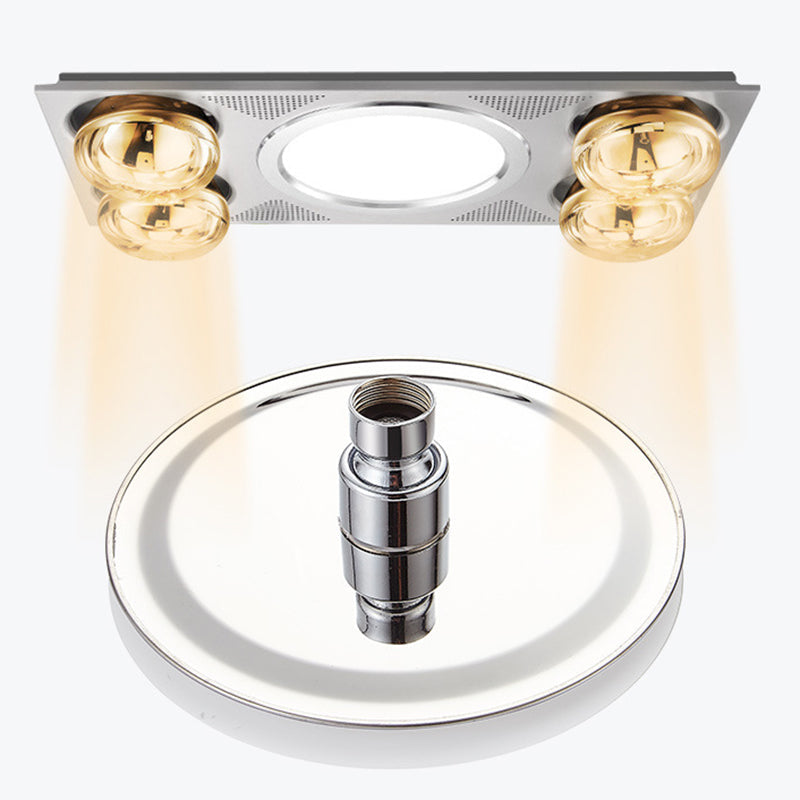 BowLift | Round shower head made of stainless steel in silver wall-mounted shower head