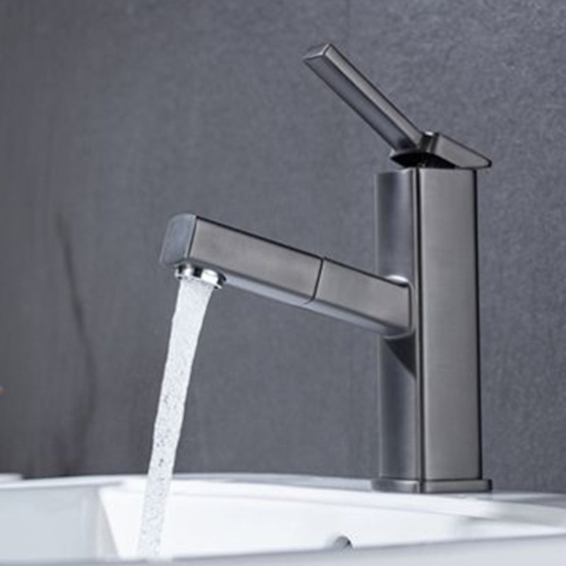 BowLift | Contemporary Vessel Sink Faucet Copper Single Handle Low Arc Pull Down Vessel Faucet