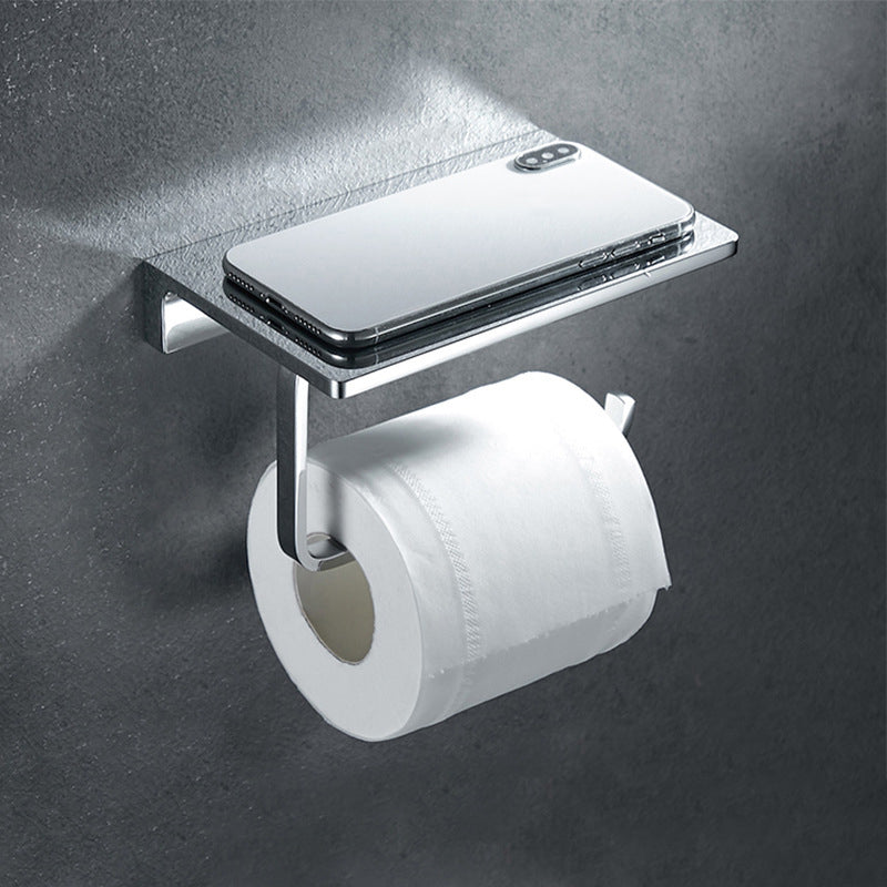BowLift | Contemporary 2-piece bathroom set made of polished chrome stainless steel toilet paper holder