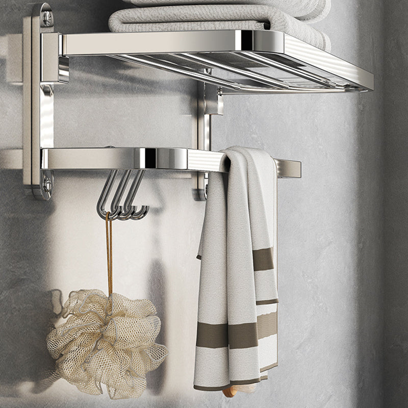 BowLift | Chrome Modern Bathroom Hardware Set Stainless Steel Towel Hook/Towel Rail & Bathroom Shelf