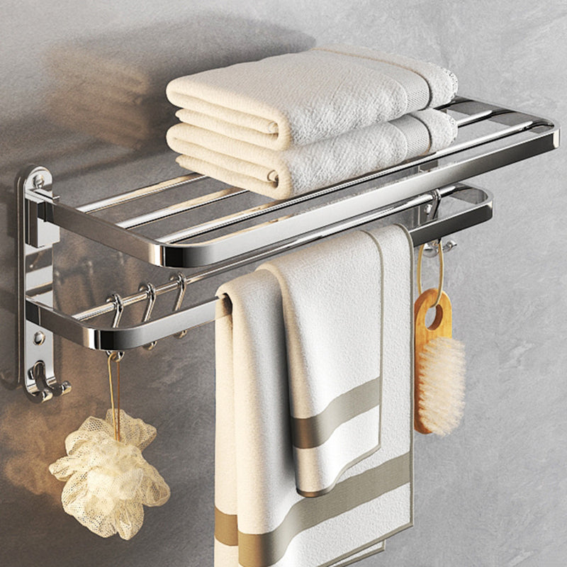 BowLift | Chrome Modern Bathroom Hardware Set Stainless Steel Towel Hook/Towel Rail & Bathroom Shelf