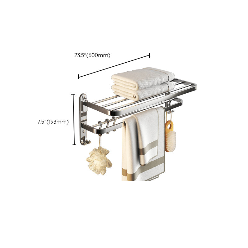 BowLift | Chrome Modern Bathroom Hardware Set Stainless Steel Towel Hook/Towel Rail & Bathroom Shelf