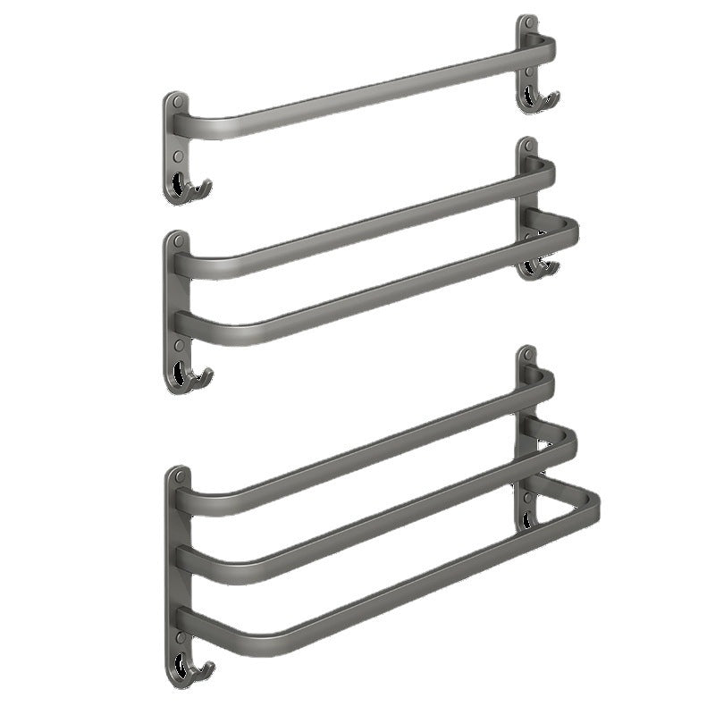 BowLift | 2-piece modern bathroom accessory set made of aluminum matte gray towel bar