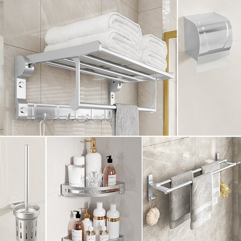 BowLift | Chrome/Black Classic Bathroom Accessory Set Modern Bath Shelf/Towel Bar & Paper Holder