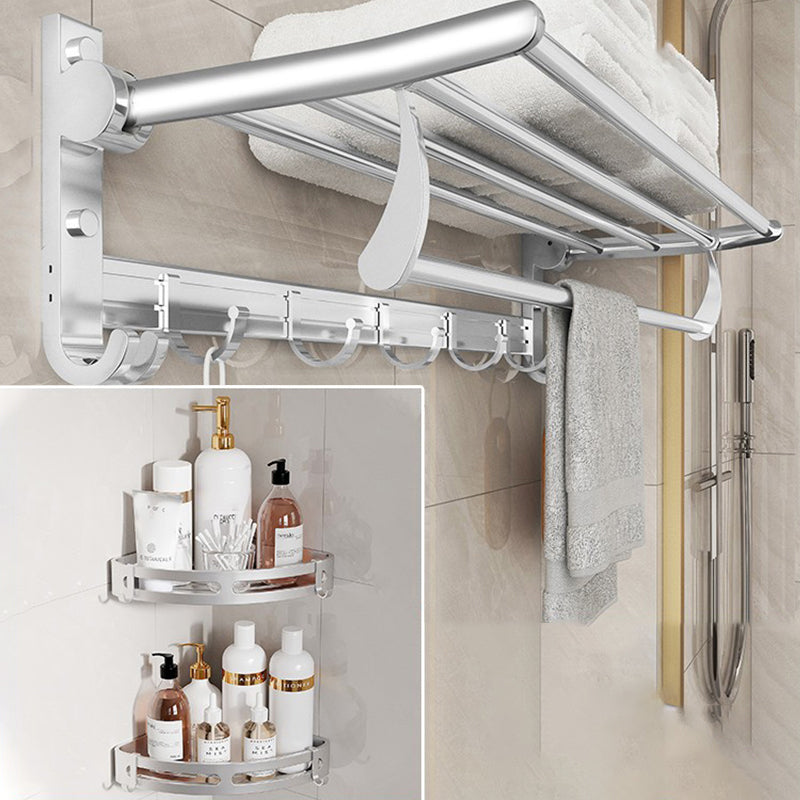 BowLift | Chrome/Black Classic Bathroom Accessory Set Modern Bath Shelf/Towel Bar & Paper Holder