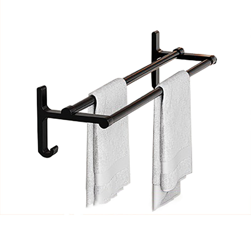 BowLift | Chrome/Black Classic Bathroom Accessory Set Modern Bath Shelf/Towel Bar & Paper Holder