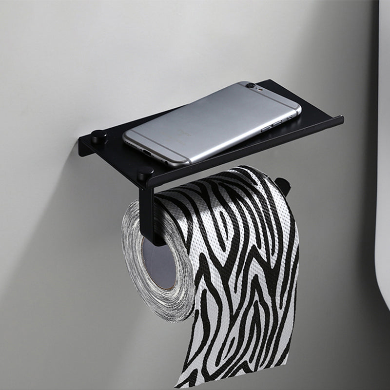 BowLift | Contemporary Bathroom Accessory Set Black Surface Bathrobe Hook/Towel Ring Bar