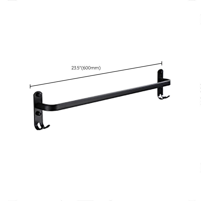 BowLift | Contemporary Bathroom Accessory Set Black Surface Bathrobe Hook/Towel Ring Bar
