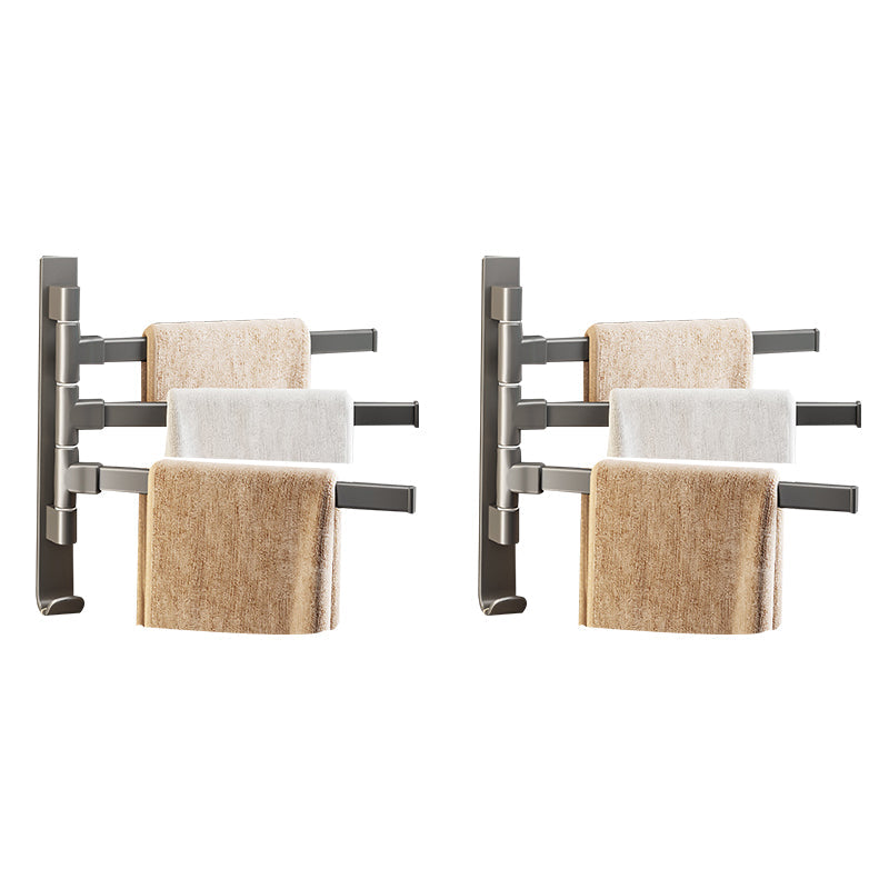 BowLift | Contemporary Gray Bathroom Accessory Set Aluminium Towel Holder