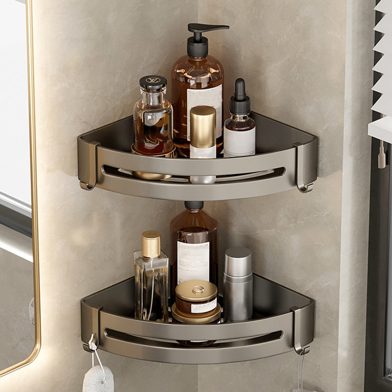 BowLift | Contemporary Aluminum Bathroom Accessory Set Gray Bath Shelf