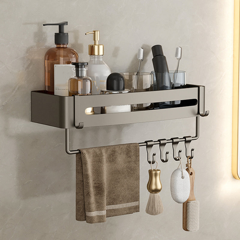 BowLift | Contemporary Aluminum Bathroom Accessory Set Gray Bath Shelf