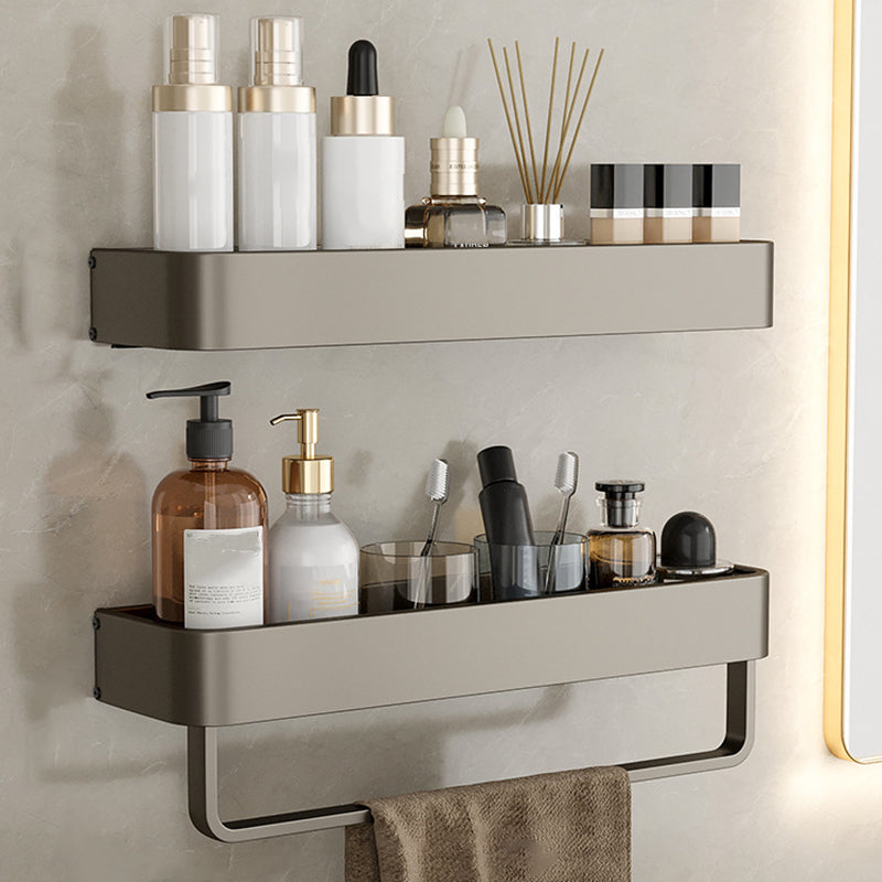 BowLift | Contemporary Aluminum Bathroom Accessory Set Gray Bath Shelf