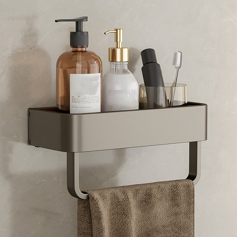 BowLift | Contemporary Aluminum Bathroom Accessory Set Grey Bath Shelf