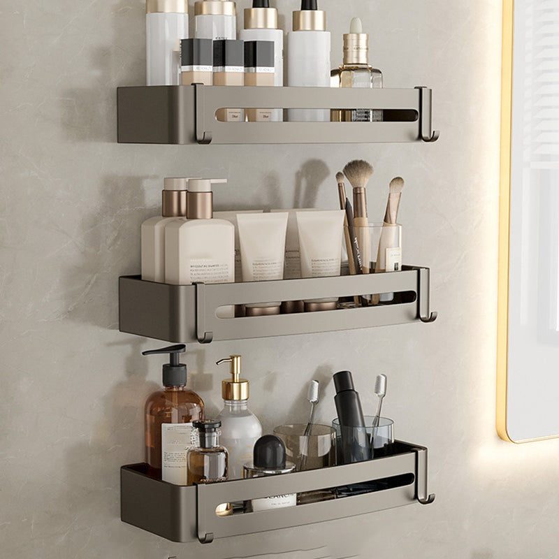 BowLift | Contemporary Aluminum Bathroom Accessory Set Grey Bath Shelf