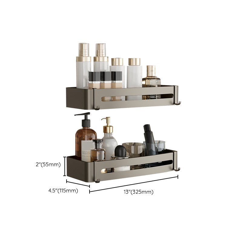 BowLift | Contemporary Aluminum Bathroom Accessory Set Grey Bath Shelf