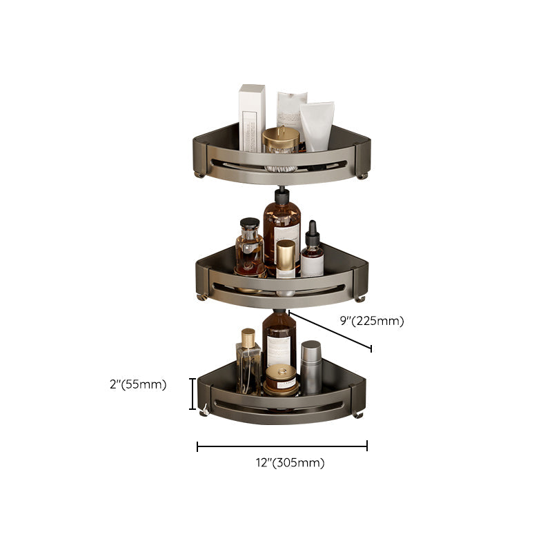 BowLift | Contemporary Aluminum Bathroom Accessory Set Gray Bath Shelf