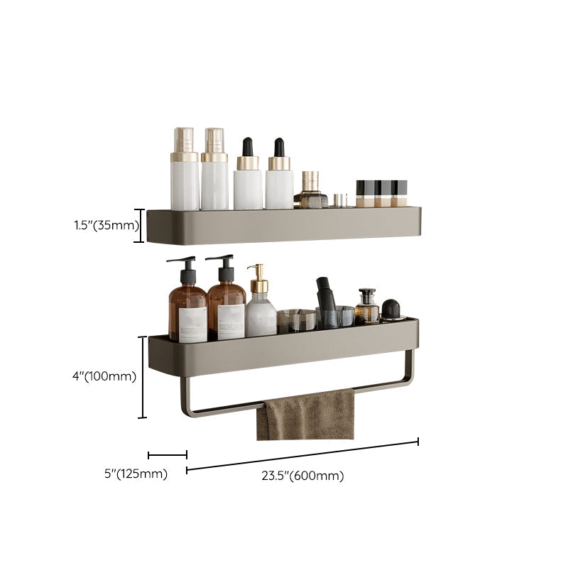 BowLift | Contemporary Aluminum Bathroom Accessory Set Grey Bath Shelf