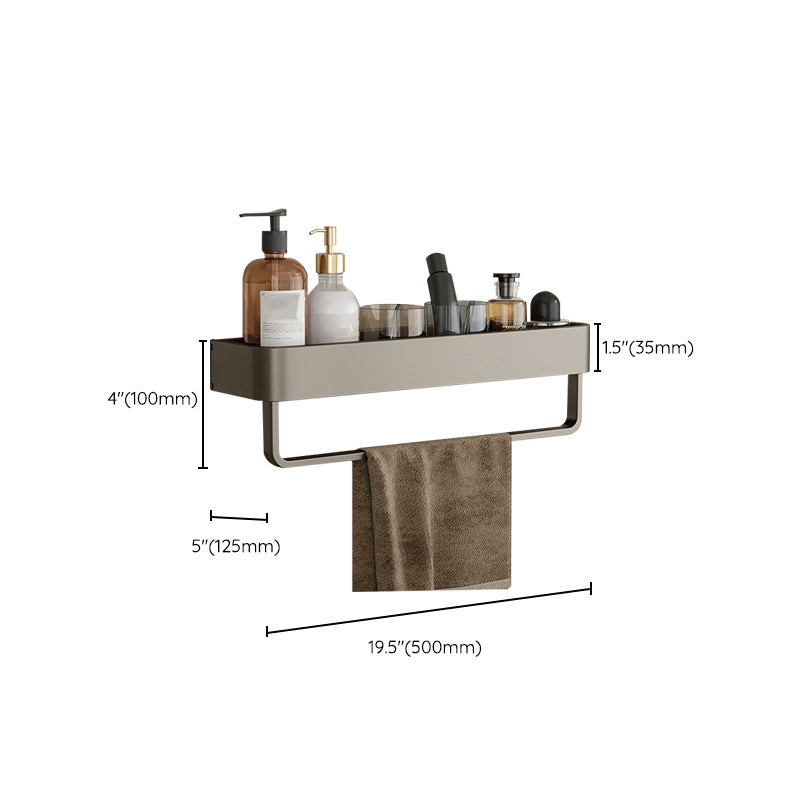 BowLift | Contemporary Aluminum Bathroom Accessory Set Grey Bath Shelf