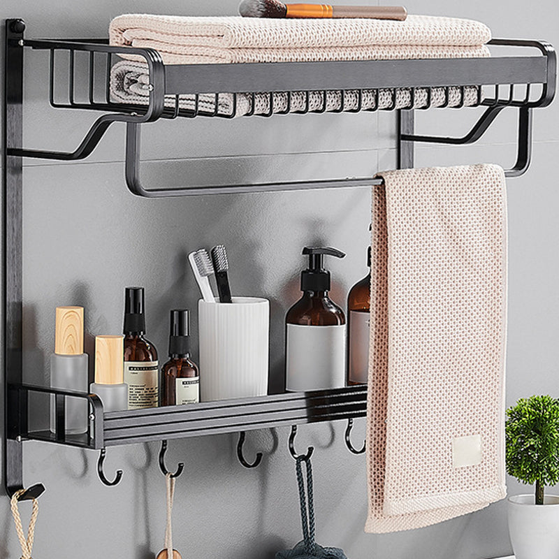 BowLift | Black / Silver Bathroom Accessories Aluminum Hardware Set Bathroom Shelf