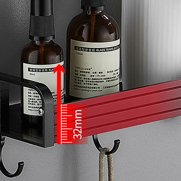 BowLift | Black / Silver Bathroom Accessories Aluminum Hardware Set Bathroom Shelf