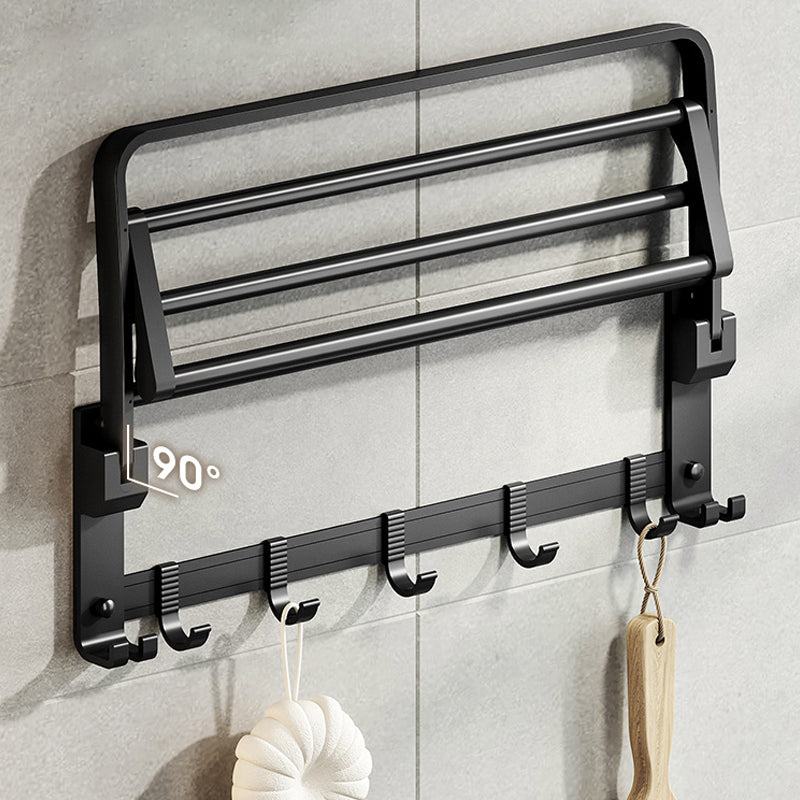 BowLift | Contemporary bathroom accessory set with black finish and bath shelf/towel bar