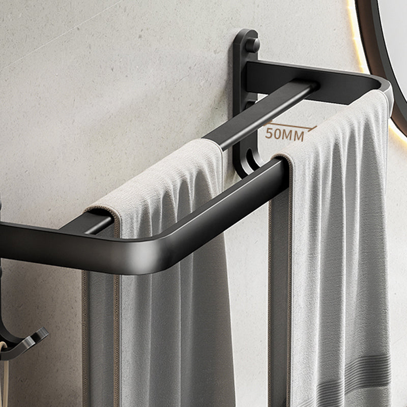 BowLift | Contemporary bathroom accessory set with black finish and bath shelf/towel bar